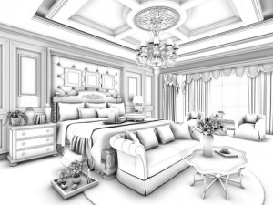 stylish bedroom complete 33 3D Модель