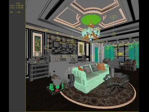 stylish bedroom complete 33 3D Model