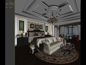 stylish bedroom complete 33 3D Модель