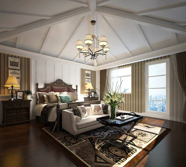 stylish bedroom complete 34 3D Model .c4d .max .obj .3ds .fbx .stl .blend 