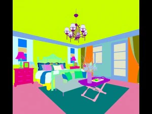 stylish bedroom complete 34 3D Model