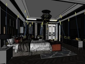 stylish bedroom complete 35 3D Model