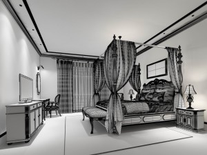 stylish bedroom complete 36 3Dモデル
