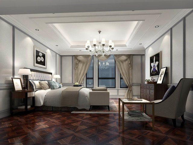 stylish bedroom complete 37 3D 모델 .c4d .max .obj .3ds .fbx .stl .blend 