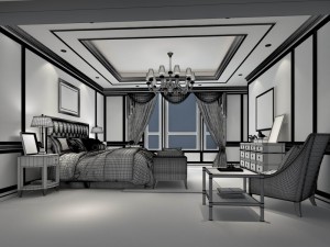 stylish bedroom complete 37 3D 모델