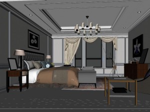 stylish bedroom complete 37 3D 모델