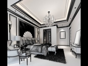 stylish bedroom complete 38 3D Model