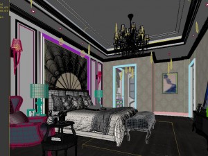 stylish bedroom complete 38 3D Model