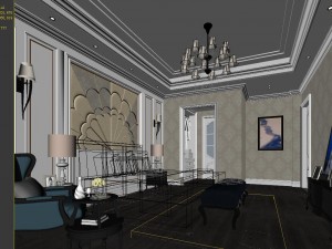 stylish bedroom complete 38 3D Model