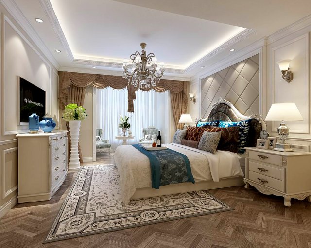 stylish bedroom complete 39 3D Модель .c4d .max .obj .3ds .fbx .stl .blend 