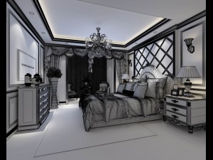 stylish bedroom complete 39 3D Модель