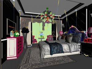 stylish bedroom complete 39 3D Модель