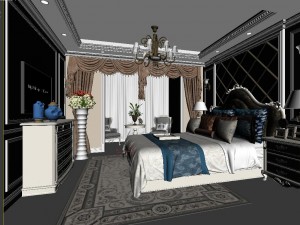 stylish bedroom complete 39 3D Модель
