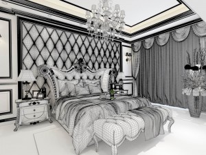stylish bedroom complete 40 3D 모델
