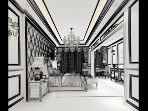 stylish bedroom complete 40 3D 모델