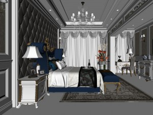stylish bedroom complete 40 3D 모델