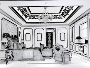 stylish bedroom complete 41 3D Model