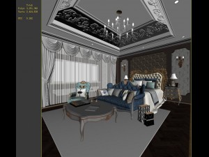 stylish bedroom complete 41 3D Model