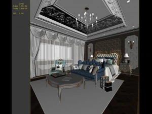stylish bedroom complete 41 3D Model