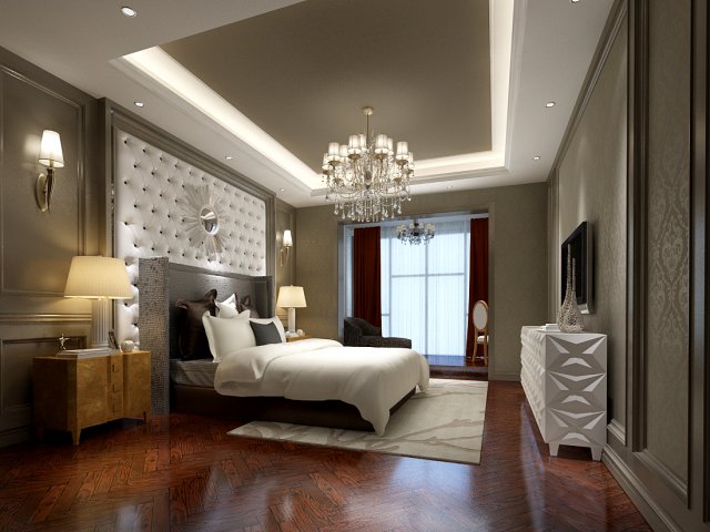 stylish bedroom complete 43 3D 모델 .c4d .max .obj .3ds .fbx .stl .blend 