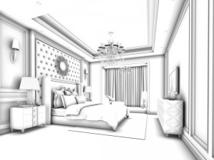stylish bedroom complete 43 3D 모델