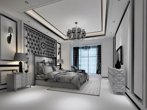 stylish bedroom complete 43 3D 모델