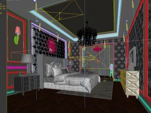 stylish bedroom complete 43 3D 모델