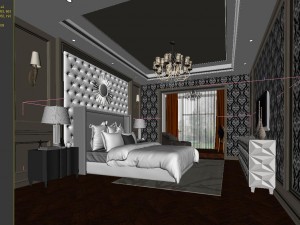 stylish bedroom complete 43 3D 모델