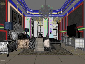 stylish bedroom complete 44 3D मॉडल