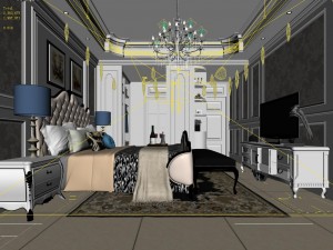 stylish bedroom complete 44 3D मॉडल
