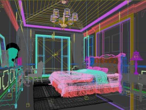 stylish bedroom complete 45 3D Model