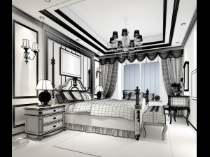 stylish bedroom complete 46 Modelo 3D