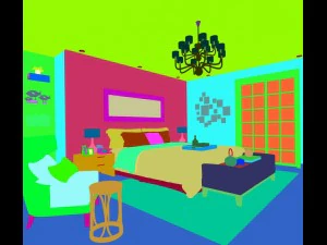 stylish bedroom complete 47 3D Model