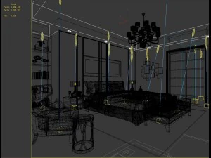 stylish bedroom complete 47 3D Model