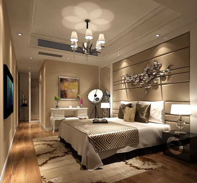 stylish bedroom complete 48 Modello 3D .c4d .max .obj .3ds .fbx .stl .blend 