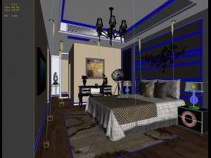 stylish bedroom complete 48 Modello 3D