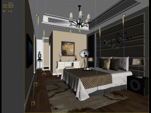 stylish bedroom complete 48 Modello 3D