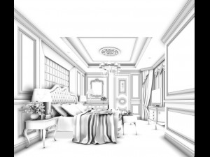 stylish bedroom complete 49 3D Модель