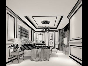 stylish bedroom complete 49 3D Модель