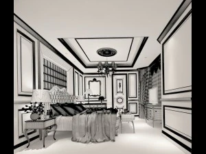 dormitorio elegante completo 49 Modelo 3D