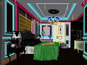 stylish bedroom complete 49 3D Модель