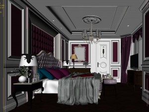 stylish bedroom complete 49 3D Модель