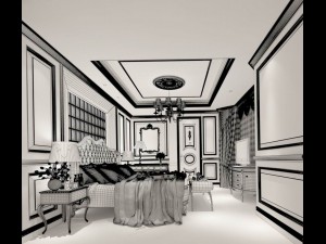 stylish bedroom complete 49 3D Модель