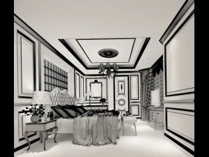 dormitorio elegante completo 49 Modelo 3D