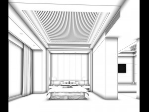 stylish bedroom complete 50 Modèle 3D