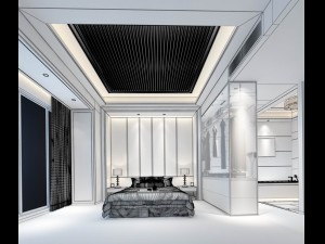 stylish bedroom complete 50 Modèle 3D