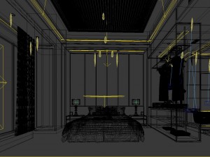 stylish bedroom complete 50 Modèle 3D