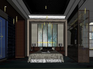stylish bedroom complete 50 Modèle 3D