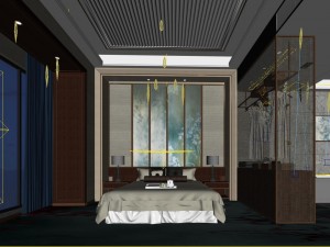 stylish bedroom complete 50 Modèle 3D