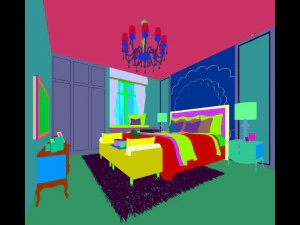 stylish bedroom complete 51 3D Model